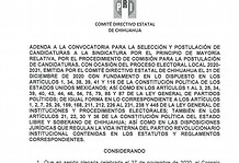 Anuncia PRI adenda en convocatorias para registro de candidaturas