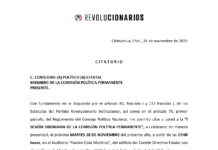 Citatorio a los miembros del Consejo Político Estatal